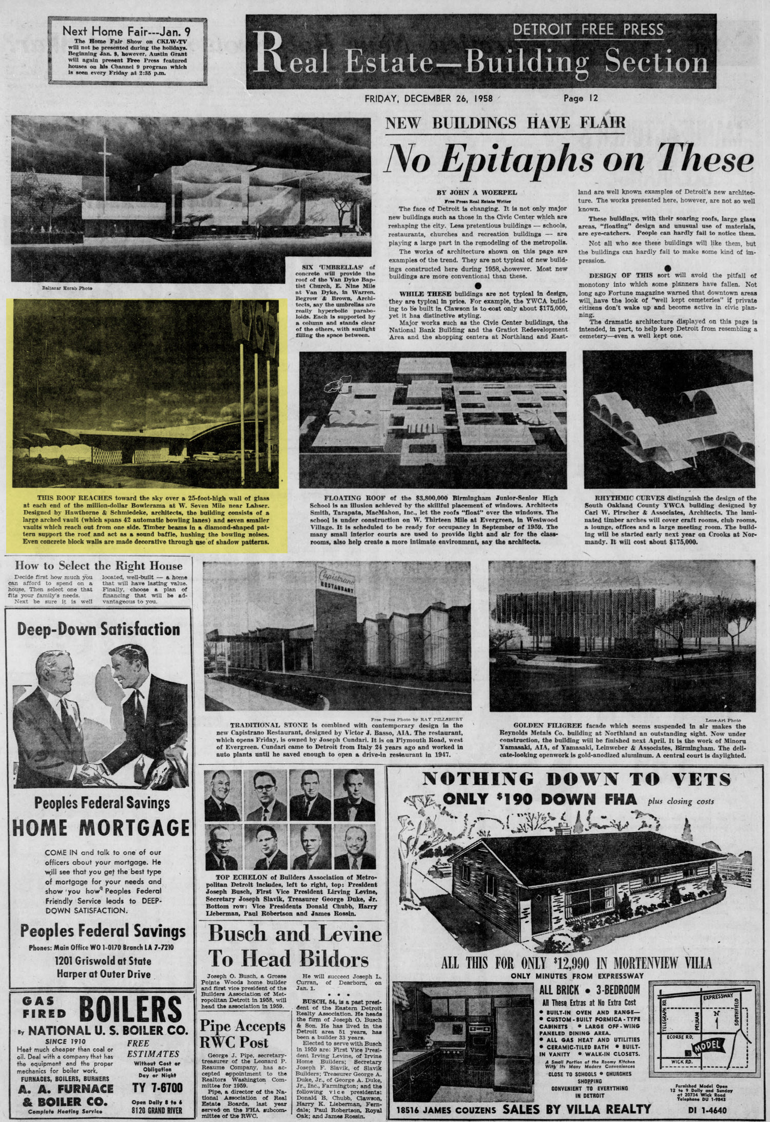 Bowlerama - Dec 26 1958 Article (newer photo)